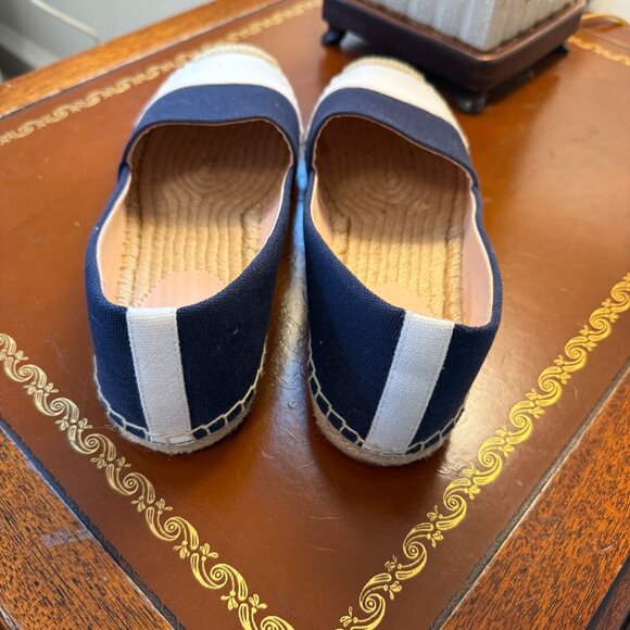 J.Crew Two-Tone Canvas Espadrilles — Navy & Cream - Size 9, New - Picture 4 of 5